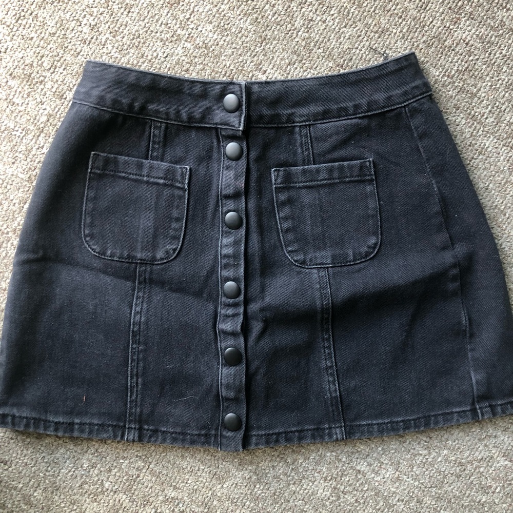 Melville black denim skirt
